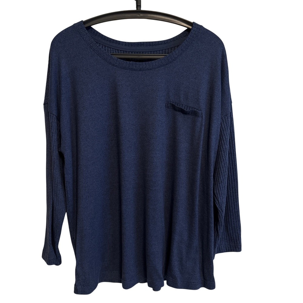 Midnight Women's XL Long Sleeve Blue Sweater Casual Tunic Soft Everyday